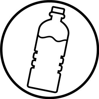 Black line icon of plastic water bottle.